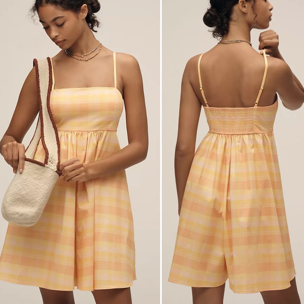 ANTHROPOLOGIE Hutch Sleeveless Bandeau Romper Orange Summer Casual Size XL